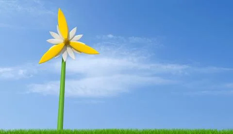 Flower wind turbine Stock Illustration
