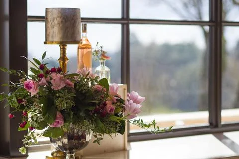 Flower in a Window Stock Photos