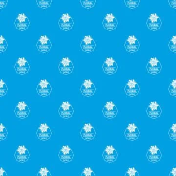 Flower world pattern seamless blue Stock Illustration