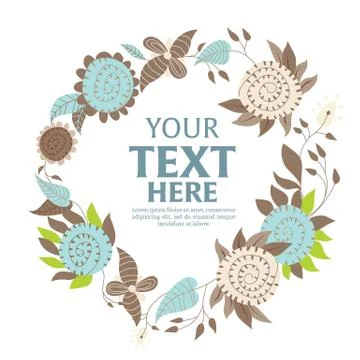 Flower wreath background Stock Illustration