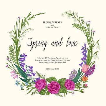 Flower wreath. Illustrazione stock