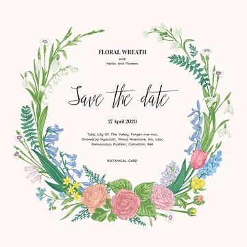 Flower wreath. Stock Illustration