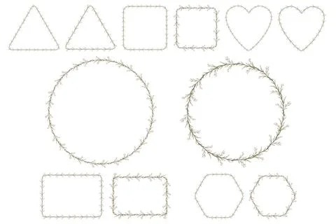 Flower wreath set. Stock Illustration