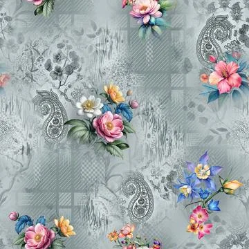 Flower,Allover,Design,Print,Teaxture 스톡 일러스트