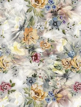 Flower,Digital,Malti,Floral,Desing Stock Illustration