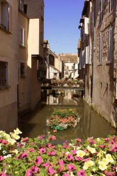 Flowered bridge Stock Photos