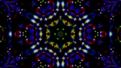 Flowered Kaleidoscope Lights Multicolored Abstract Background Stock Footage 72824983