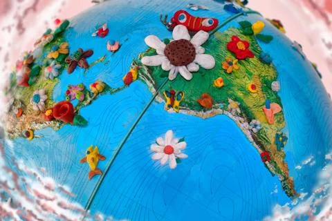 Flowered south america globe Stock Illustration