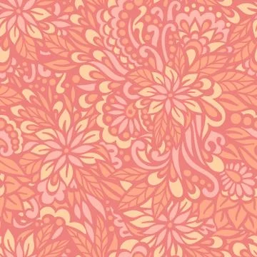 Flowering Garden. Seamless decorative pattern. Stock Illustration