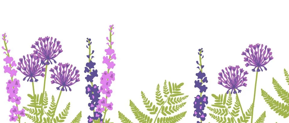 Flowering meadow background Illustrazione stock