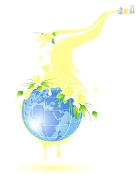 Flowering planet Stock Illustration