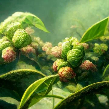 Flowering of tea. Tea plant. Stockillustratie