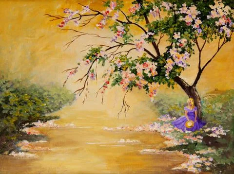 The flowering tree Stock Illustration