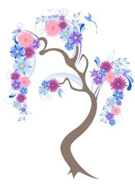 Flowering Tree Stock Illustration