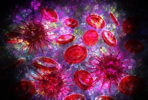 Flowering virus Stock Illustration