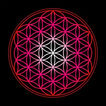 FlowerOfLifeRedBlackBackground Stock Illustration