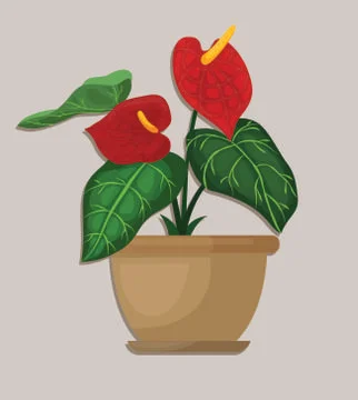 Flowerpot icon colored classic flat sketch Illustrazione stock