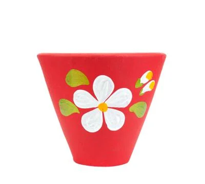 Flowerpot , included clipping path Stock Photos