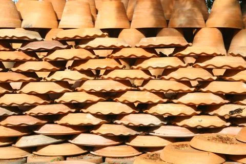 Flowerpot pattern Stock Photos