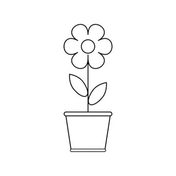 Flowerpot vector icon. flower icon Stock Illustration