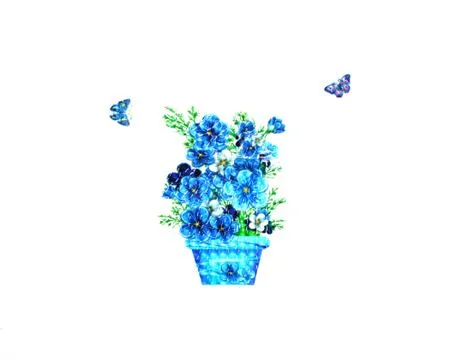 Flowerpot on white background Stock Photos