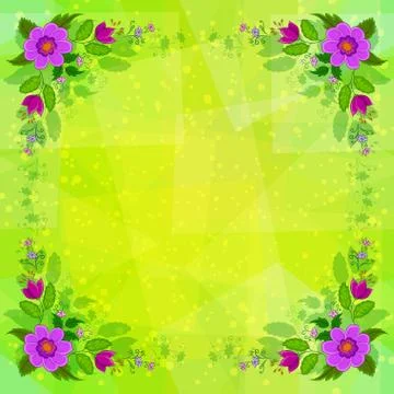 Flowers on Abstract Background Stock Illustration