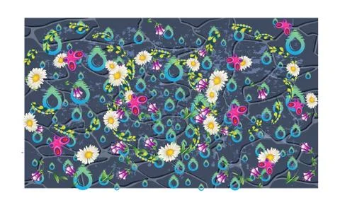 Flowers with abstract background Stock Illustration