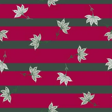 Flowers abstract seamless pattern. Hand drawn nature background. Stock Illustration