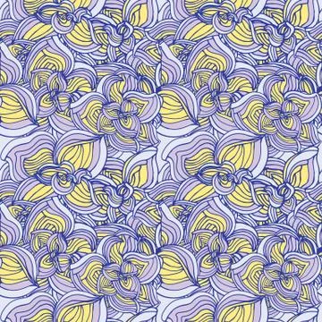 Flowers abstract seamless pattern Stock Illustration