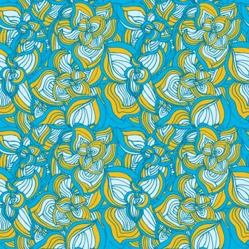 Flowers abstract seamless pattern Stock Illustration