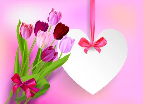 Flowers and banner Stock Illustration