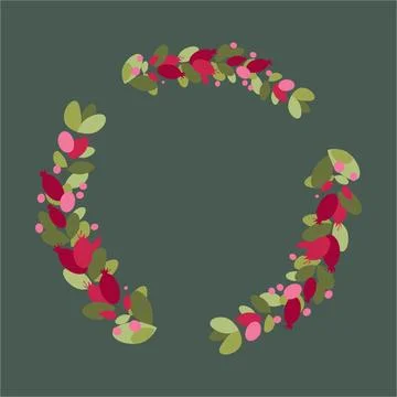 Flowers and branches frame Stock Illustration