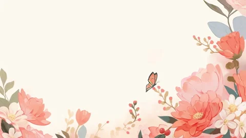 Flowers and butterfly seamless loop 스톡 동영상 244353779