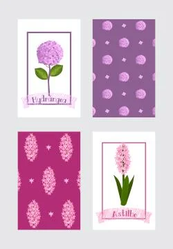 Flowers and floral vector pattern watercolor flowered greeting card invitation Illustrazione stock
