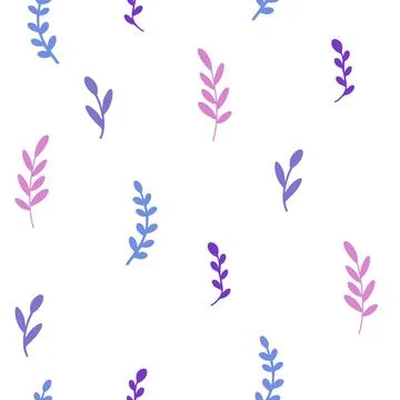 Flowers and herbs seamless pattern. Romantic floral background. Perfect for f Stock Illustration