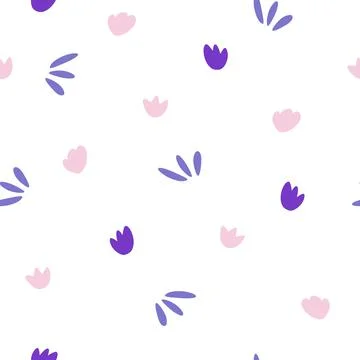 Flowers and herbs seamless pattern. Romantic floral background. Perfect for f Stock Illustration