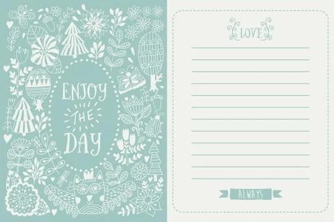Flowers and leaf doodle elements Illustrazione stock