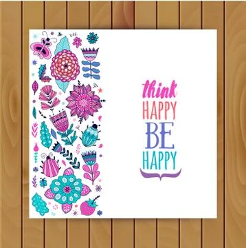 Flowers and leaf doodle elements Illustration 스톡 일러스트