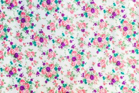 Flowers and leaf on fabric pattern Stock Photos