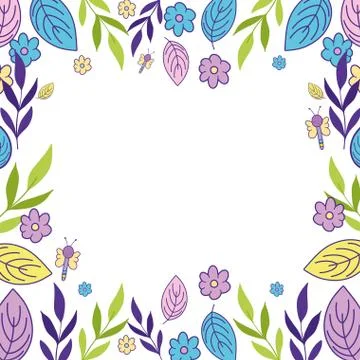 Flowers and leafs pattern Illustrazione stock