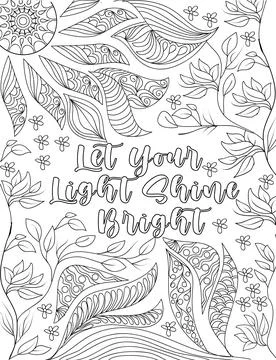Flowers and leaves with doodle elements surround an inspirational message - good Illustrazione stock