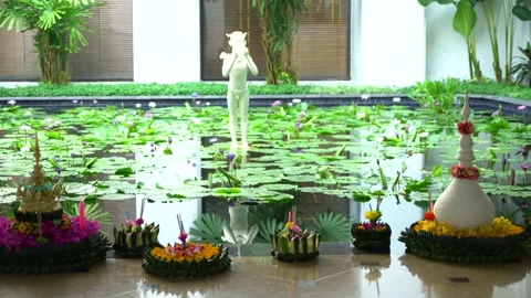 Flowers and Lilly pad Pool 動画素材 300902190