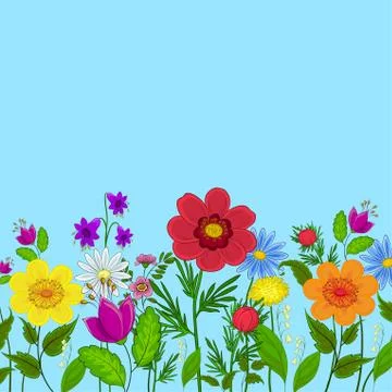 Flowers and sky Stock Illustration