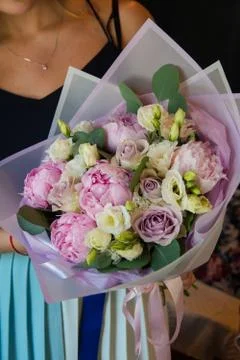 Flowers from anemone rose Ranunculus mattiola Tulip Stock Photos
