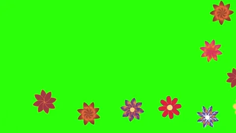 Flowers animation motion on green screen, design elements Video stock 329623181