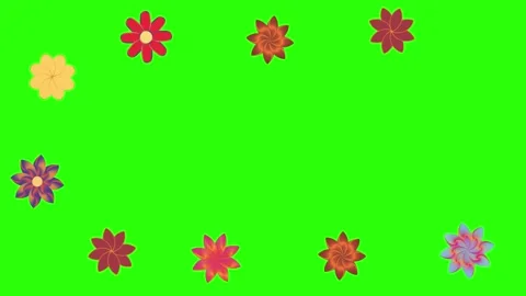 Flowers animation motion on green screen, design elements Stock Footage 329623183