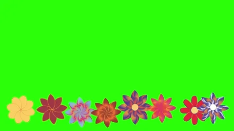 Flowers animation motion on green screen, design elements Stock Footage 329623192