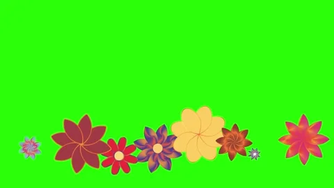 Flowers animation motion on green screen, design elements Video stock 329623201