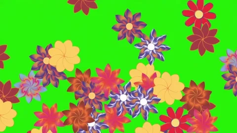 Flowers animation motion on green screen, design elements Video stock 329623218