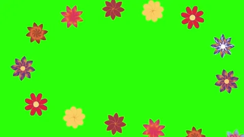 Flowers animation motion on green screen, design elements Stock Footage 329623228